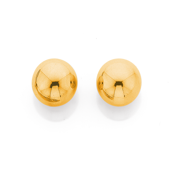 Stainless Steel Gold Tone Ball Studs