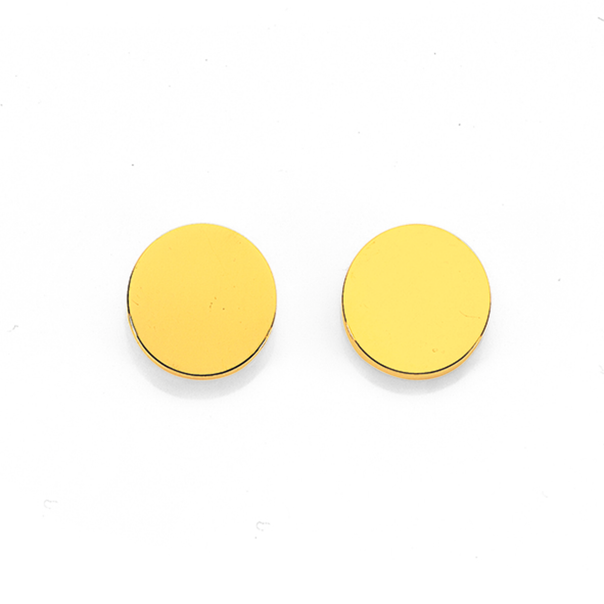 Stainless Steel Gold Tone Disc Studs