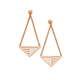 Stainless Steel Rose Tone Triangle Earrings