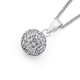 Sterling Silver 10mm Crystal Ball Pendant