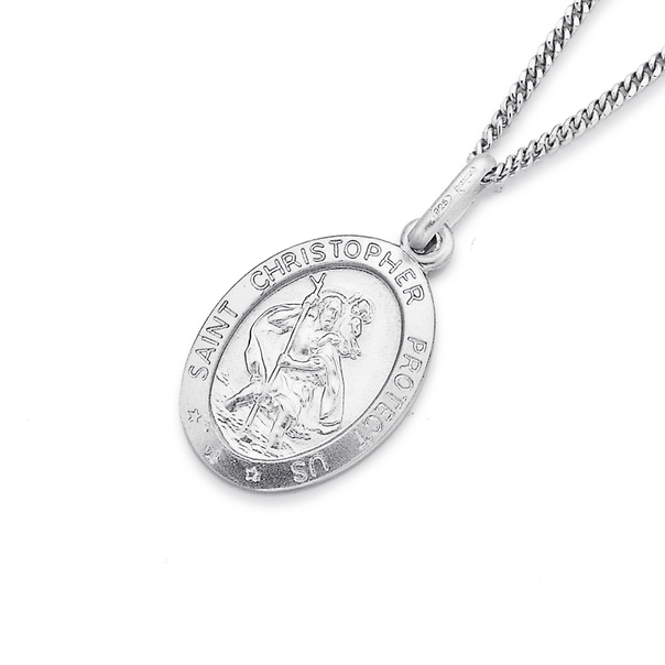 Sterling Silver 16mm St. Christopher Pendant