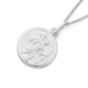 Sterling Silver 17mm Round St Christopher Pendant