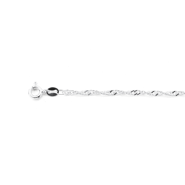 Sterling Silver 18.5cm Singapore Twist Bracelet