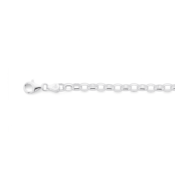 Sterling Silver 19cm Oval Belcher Bracelet