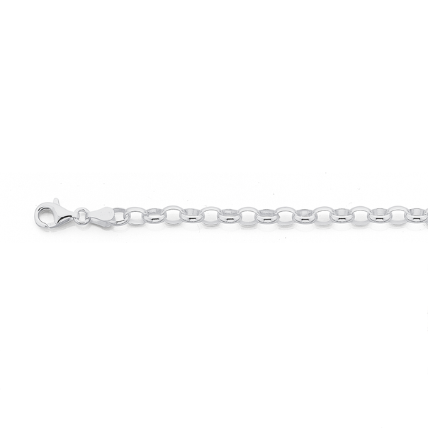 Sterling Silver 22cm Oval Belcher Bracelet