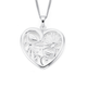 Sterling Silver 24mm Pohutukawa in Heart Pendant
