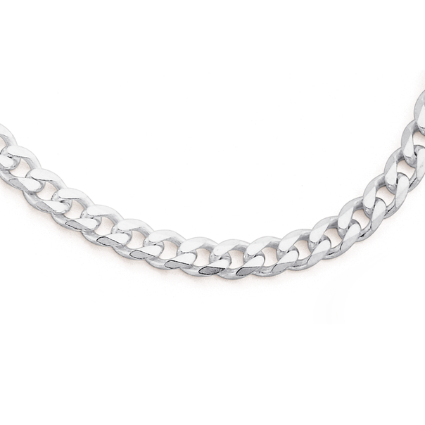 Sterling Silver 45cm Diamond-Cut Curb Chain