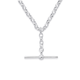 Sterling Silver 45cm Oval Belcher Chain with T-Bar Fob
