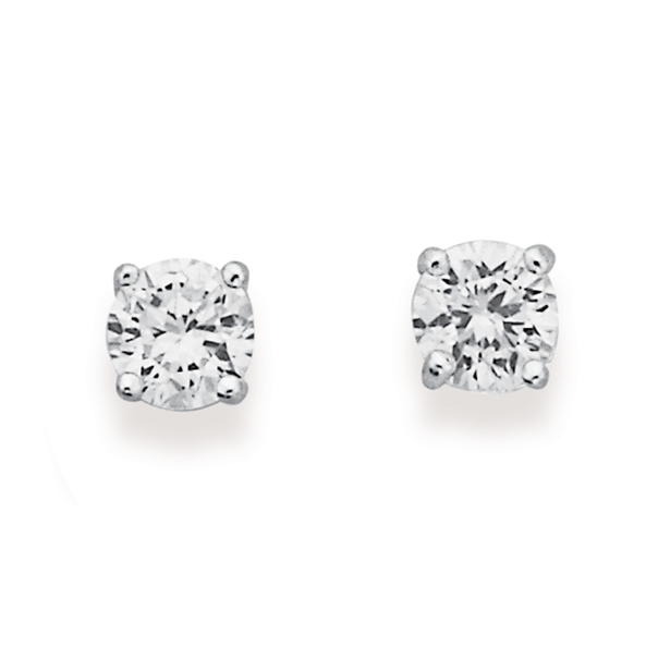 Sterling Silver 4mm Cubic Zirconia Studs