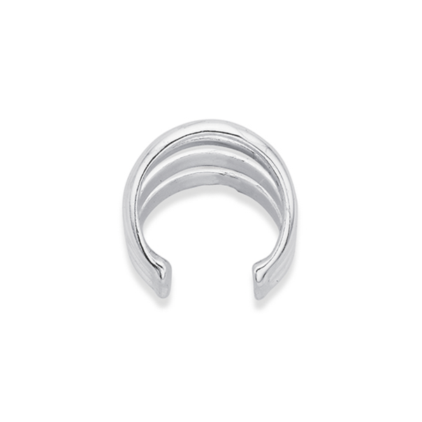 Sterling Silver 5 Lines Curved Single Ear Cuff