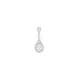 Sterling Silver and Steel CZ Pear Belly Barbell