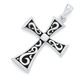 Sterling Silver Black Oxidised Flared Cross Pendant