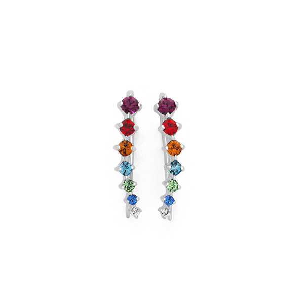 Sterling Silver & Coloured CZ Ear Curves