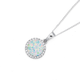 Sterling Silver Created Opal Pendant
