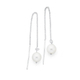 Sterling Silver Created Pearl Thread Earrings