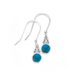 Sterling Silver Created Turquoise Hook Earrings