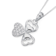 Sterling Silver Cubic Zirconia Clover Pendant