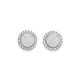 Sterling Silver Cubic Zirconia & Created Opal Studs
