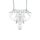 Sterling Silver Cubic Zirconia Elephant Necklet
