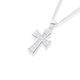Sterling Silver Cubic Zirconia Flared Cross Pendant