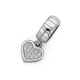 Sterling Silver Cubic Zirconia Heart Charm