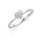 Sterling Silver Cubic Zirconia Heart Ring SIZE J