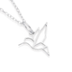 Sterling Silver Cut-Out Flying Hummingbird Pendant