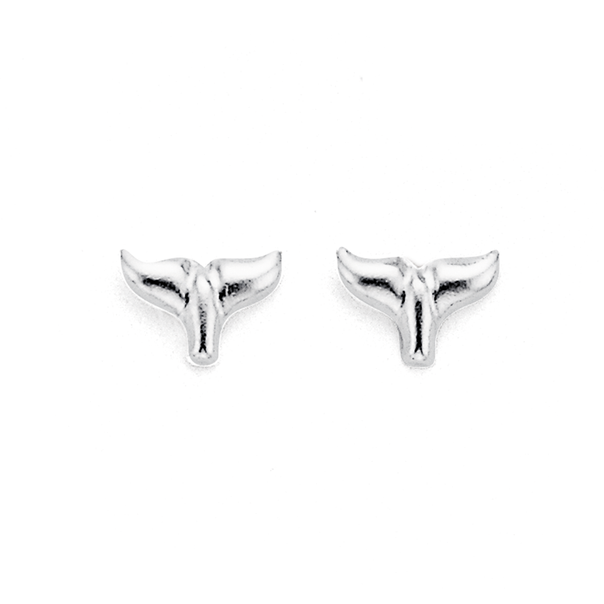 Sterling Silver Dolphin Tail Studs