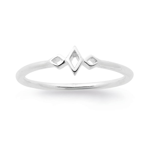 Sterling Silver Fine Diamond Shaped Ring
