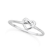 Sterling Silver Fine Heart Knot Ring
