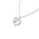 Sterling Silver Heart & Flower Pendant with Chain