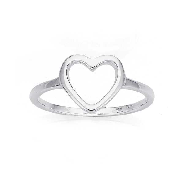 Sterling Silver Heart Ring SIZE R