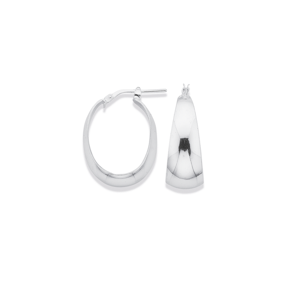 Sterling Silver Oval Graduated Hoops