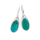 Sterling Silver Oval Turquoise Drop Hook Earrings