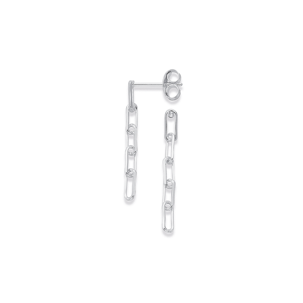 Sterling Silver Paperclip Link Earrings