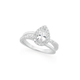 Sterling Silver Pear Cubic Zirconia Crossover Ring