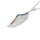 Sterling Silver Rainbow CZ Angel Wing Pendant