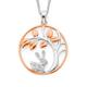 Sterling Silver Rose Gold Plated Rabbit & Tree Pendant