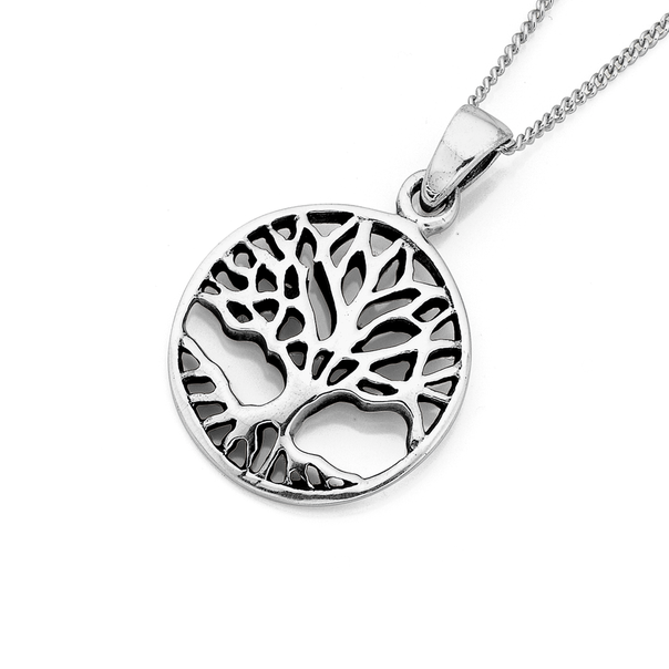 Sterling Silver Round Tree Of Life Pendant