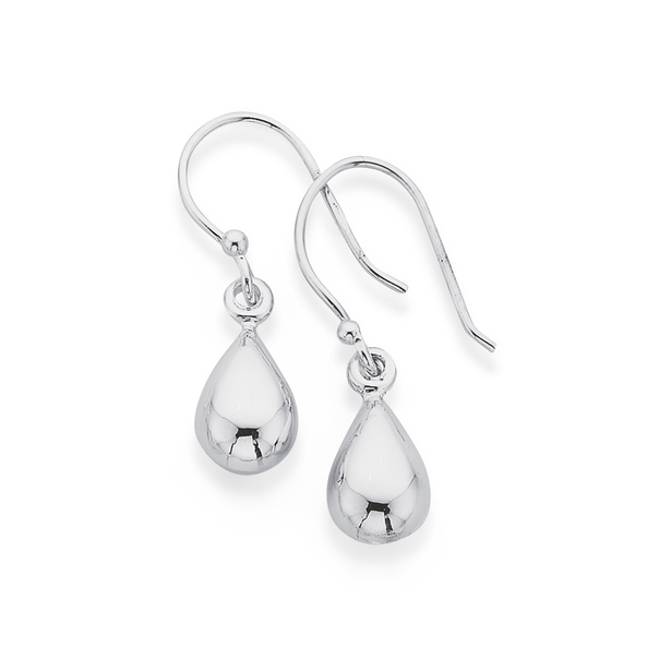 Sterling Silver Teardrop Hook Earrings
