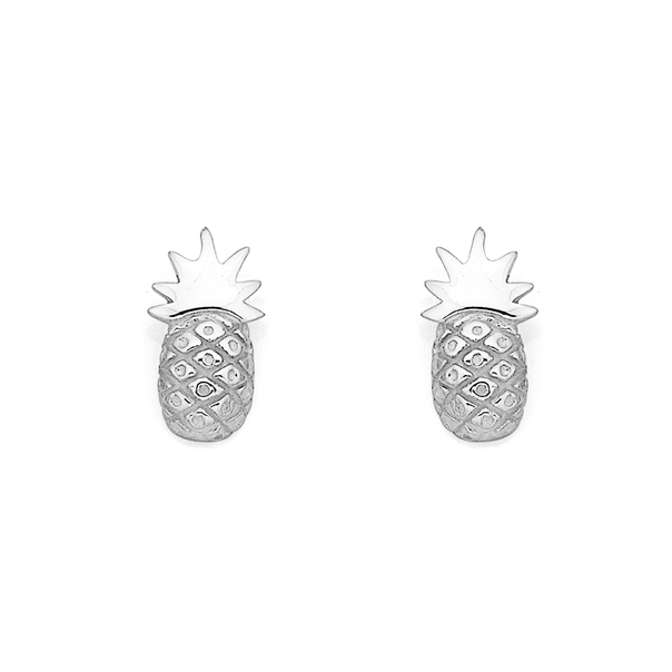 Sterling Silver Tropical Pineapple Studs