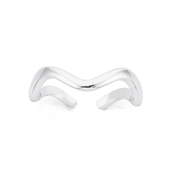 Sterling Silver Waves Toe Ring